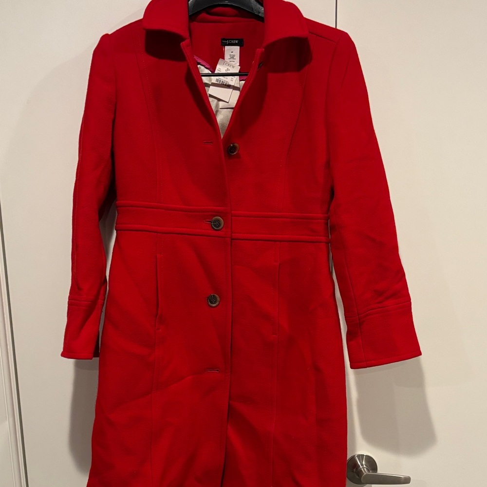 J. Crew Vibrant Red Wool Jacket - Picture 2 of 3